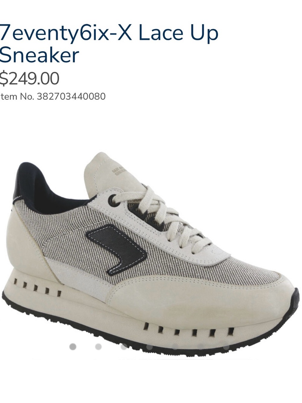 SAS Women’s 7eventysix-X Lace Up Sneaker - White and Black